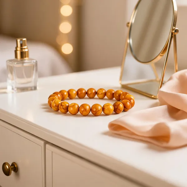Orange_Beaded_Stretch_Bracelet