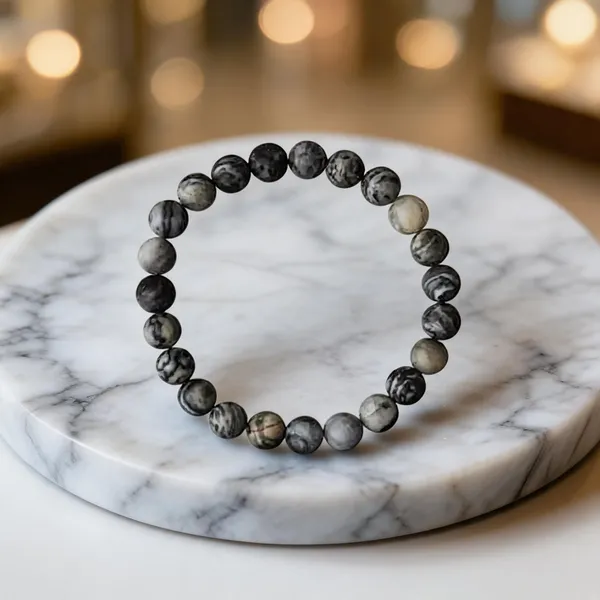 Grey_Beaded_Bracelet_For_Unisex