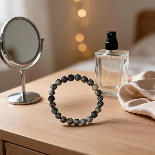 Grey_Beaded_Bracelet_For_Unisex
