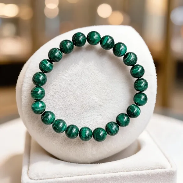 Green_Beaded_Stretch_Bracelet_For_Women