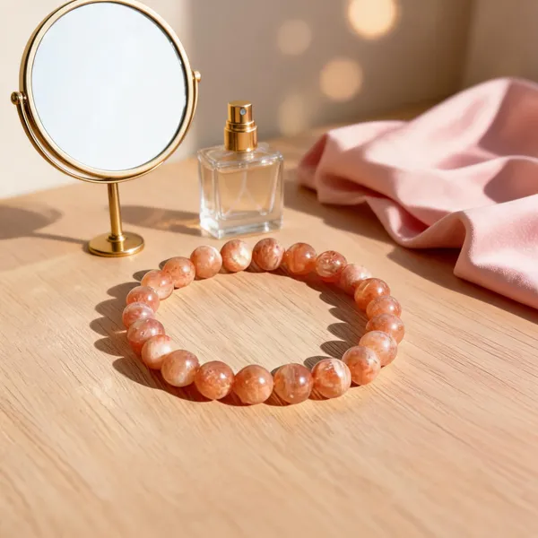 Orange_Beaded_Stretch_Bracelet_For_Unisex