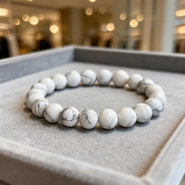 White_Marble_Effect_Beaded_Bracelet_For_All
