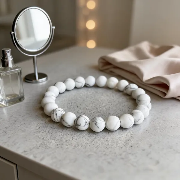 White_Marble_Effect_Beaded_Bracelet_For_All