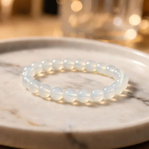 White_Translucent_Beaded_Bracelet
