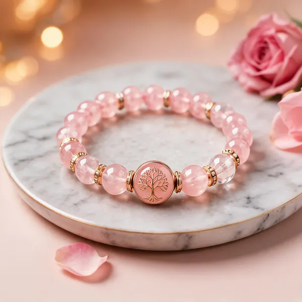 Pink_Rose_Quartz_Beaded_Crystal_Bracelet