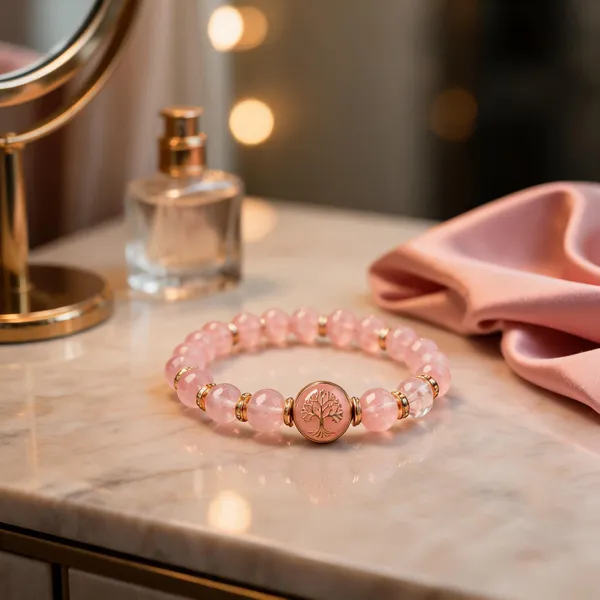 Pink_Rose_Quartz_Beaded_Crystal_Bracelet