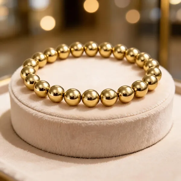 Gold_Tone_Beaded_Bracelet_For_Men_And_Women