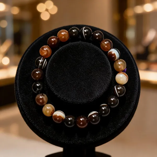 Black_Multicolour_Beaded_Bracelet_For_Men_And_Women