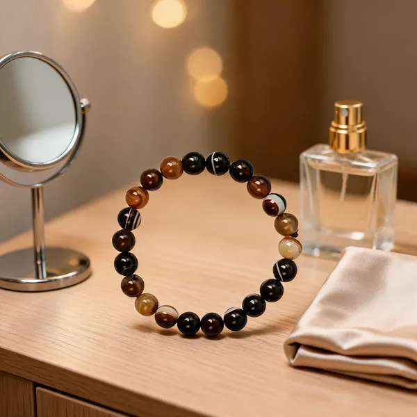 Black_Multicolour_Beaded_Bracelet_For_Men_And_Women