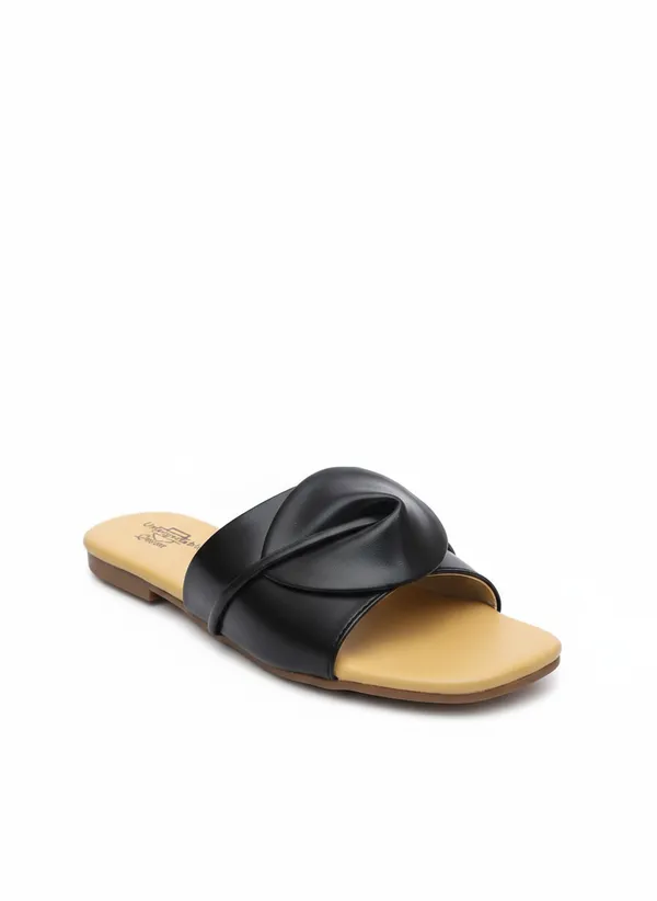 Beige_And_Black_Softy_Napa_Slip-On_Flat_Sandals_For_Women