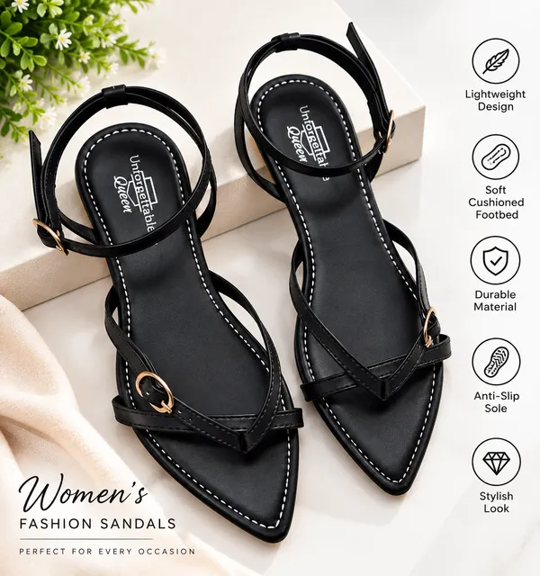 Black_Pointed_Toe_Women_Flat_sandal