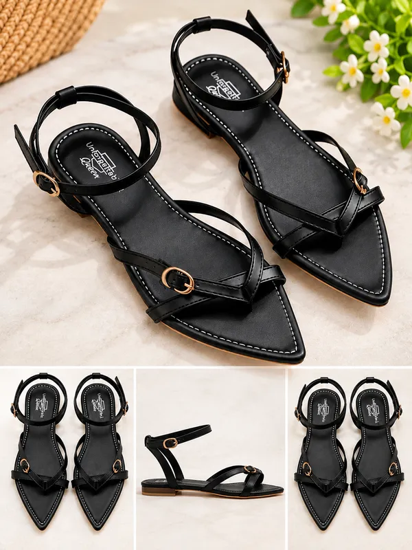 Black_Pointed_Toe_Women_Flat_sandal