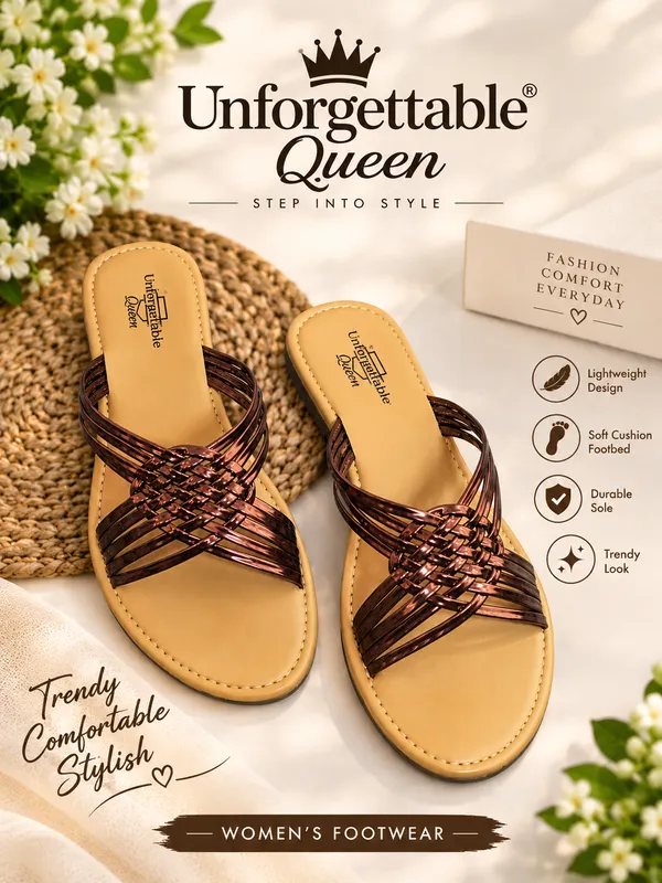 Rose_Gold_Flat_Sandals_For_Women