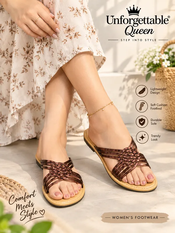 Rose_Gold_Flat_Sandals_For_Women