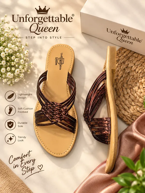 Rose_Gold_Flat_Sandals_For_Women