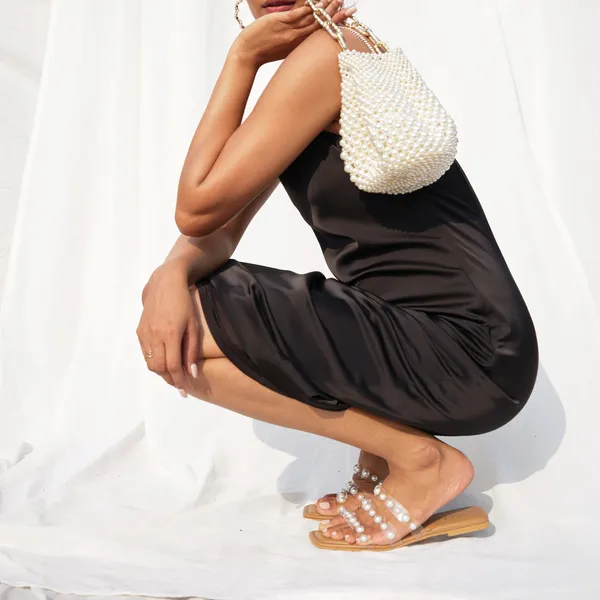 Beige_Transparent_Pearl_Embellished_Flat_Sandals_For_Women