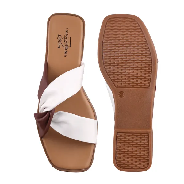 Brown_Softy_Napa_Twist_Strap_Slip-On_Flat_Sandals_For_Women