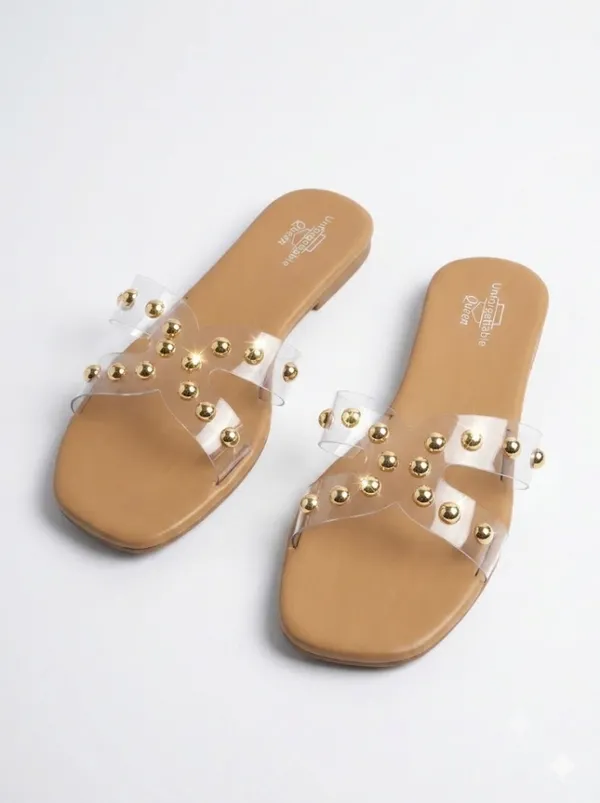 Beige_Softy_Napa_Studded_Transparent_Strap_Flat_Sandals_For_Women