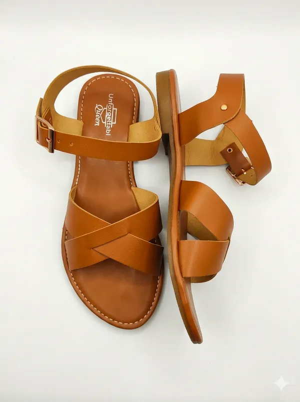 Brown_Synthetic_Leather_Strappy_Flat_Sandals_For_Women