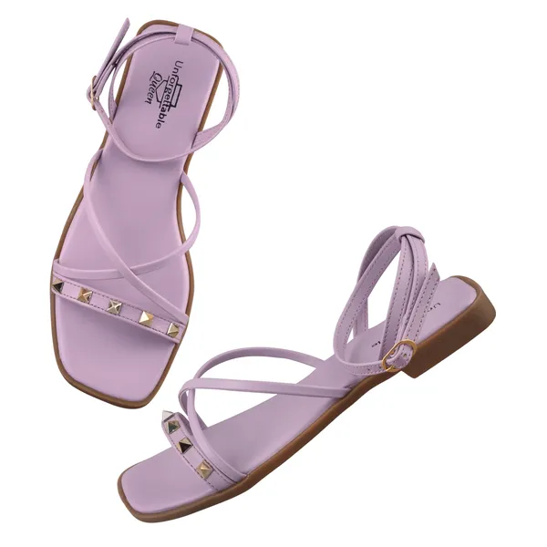 Lavender_Softy_Napa_Strappy_Flat_Sandals_For_Women