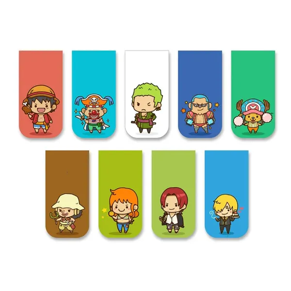 One_Piece_Chibi_Anime_Magnetic_Bookmarks_Set_Of_9_Default_Title