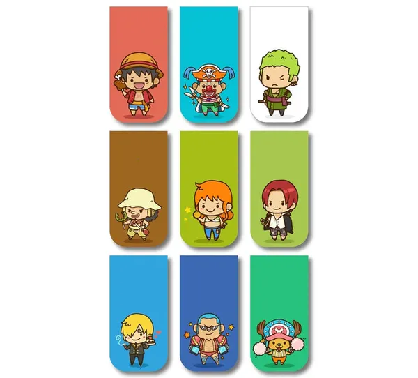 One_Piece_Chibi_Anime_Magnetic_Bookmarks_Set_Of_9_Default_Title