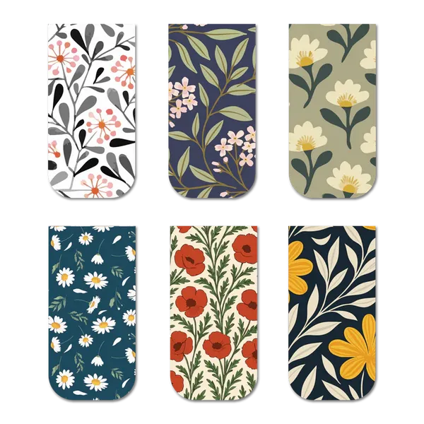 Elegant_Floral_Patterns_Magnetic_Bookmarks_Set_Of_6_Default_Title