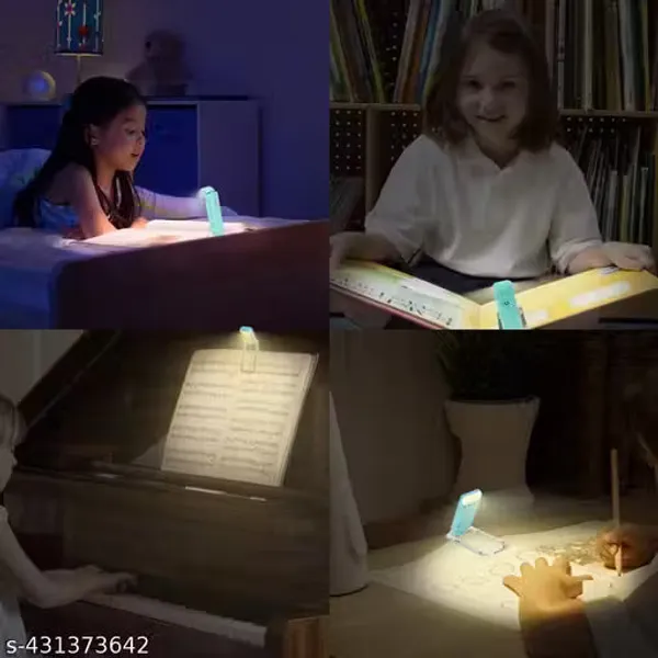 Usb_Rechargeable_Book_Light_3_Brightness_Levels_3_Color_Led_Clip_On_Reading_Lights_For_Books_Blue_Default_Title