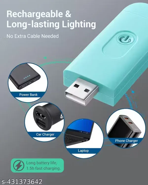 Usb_Rechargeable_Book_Light_3_Brightness_Levels_3_Color_Led_Clip_On_Reading_Lights_For_Books_Blue_Default_Title