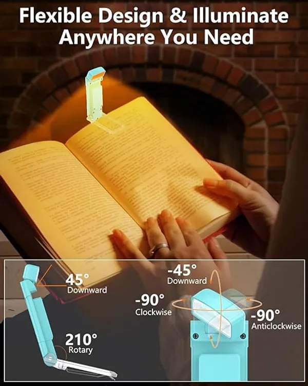 Usb_Rechargeable_Book_Light_For_Reading_In_Bed_At_Night_Portable_Clip_On_Led_Reading_Light_3_Amber_Colors_5_Brightness_Dimmable_Lightweight_Long_Lasting_80_Hours_Battery_Life_Default_Title