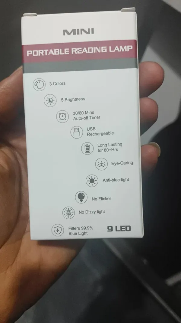 Usb_Rechargeable_Book_Light_For_Reading_In_Bed_At_Night_Portable_Clip_On_Led_Reading_Light_3_Amber_Colors_5_Brightness_Dimmable_Lightweight_Long_Lasting_80_Hours_Battery_Life_Default_Title