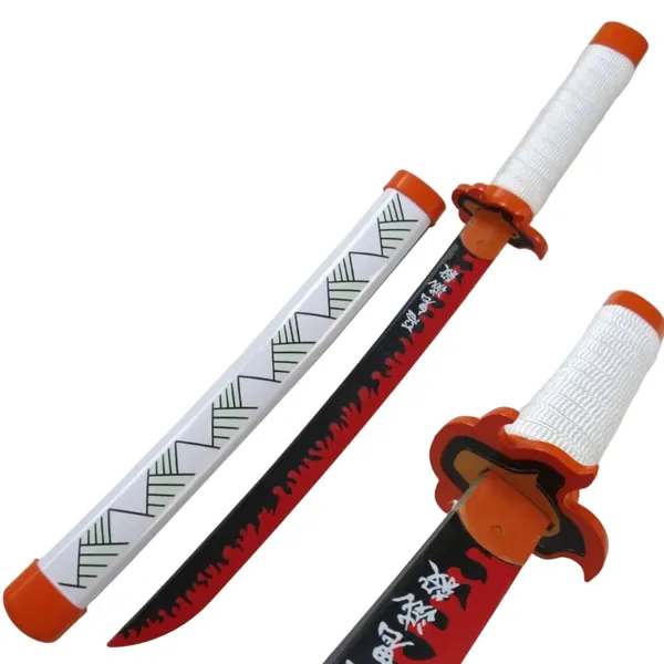 Rengoku_Wooden_Katana_42cm_With_Stand_Demon_Slayer_Default_Title