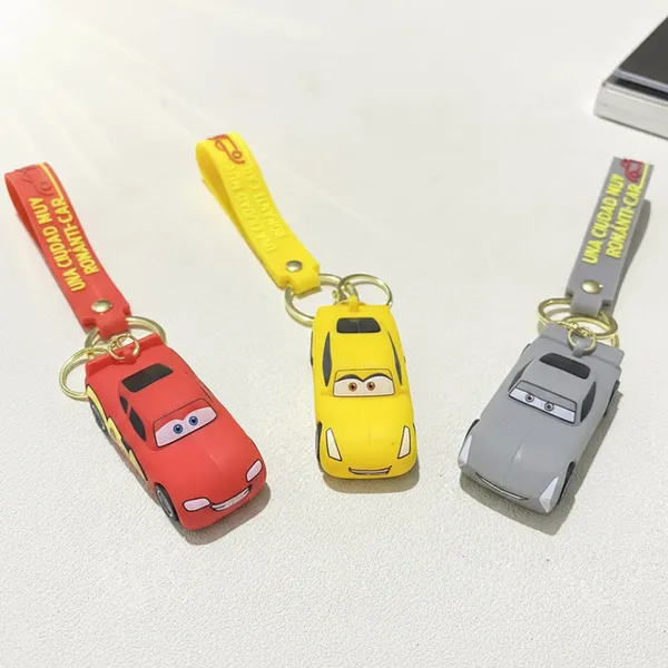 Lightning_Mc_Queen_Car_3d_Keychain_Cartoon_Character_Anime_Accessory_For_Bags_Keys_Backpacks_Keychain_Pack_Of_3_Default_Title