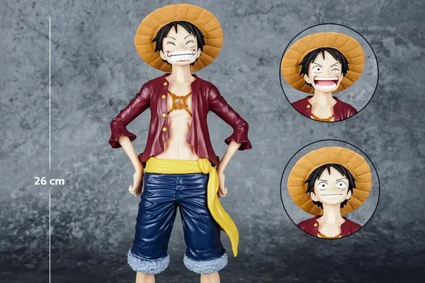 One_Piece_Luffy_Standing_Action_Figure_With_Three_Face_Size_26_5cm_Default_Title