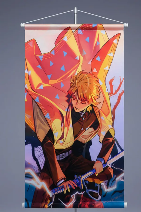 Agatsuma_Zenitsu_Anime_Demon_Slayer_Hanging_Scrolls_Home_Decor_Wall_Hanging_Artwork_Anime_Canvas_Default_Title