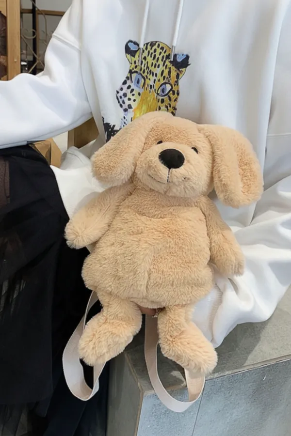 Cute_Dog_Furry_Plush_Backpack_Bag_Beige