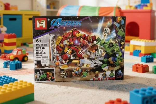 Heroes_Assemble_Mg1396_Simulating_A_Battle_Between_The_Hulk_And_The_Hulkbuster_Construction_Building_Blocks_Set_Default_Title
