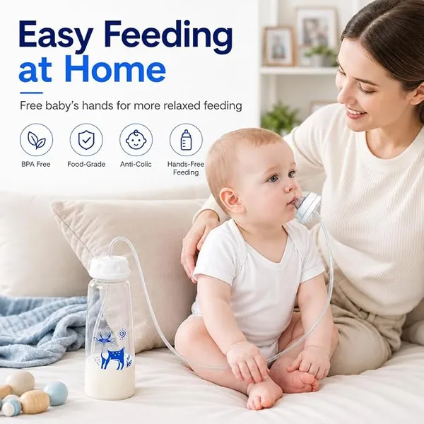 Hands_Free_Anti_Colic_Milk_Feeding_Bottle_240ml_Silicone_Adjustable_Leakproof_Baby_Milk_Bottle_With_Straw_And_Fast_Flow_Nipple_Pack_Of_2