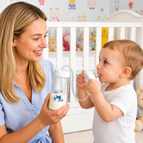 Hands_Free_Anti_Colic_Milk_Feeding_Bottle_240ml_Silicone_Adjustable_Leakproof_Baby_Milk_Bottle_With_Straw_And_Fast_Flow_Nipple_Pack_Of_2