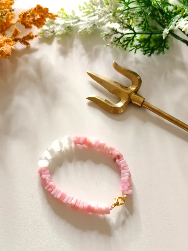 Pink,_White_Crystal_Bracelet_For_Unisex