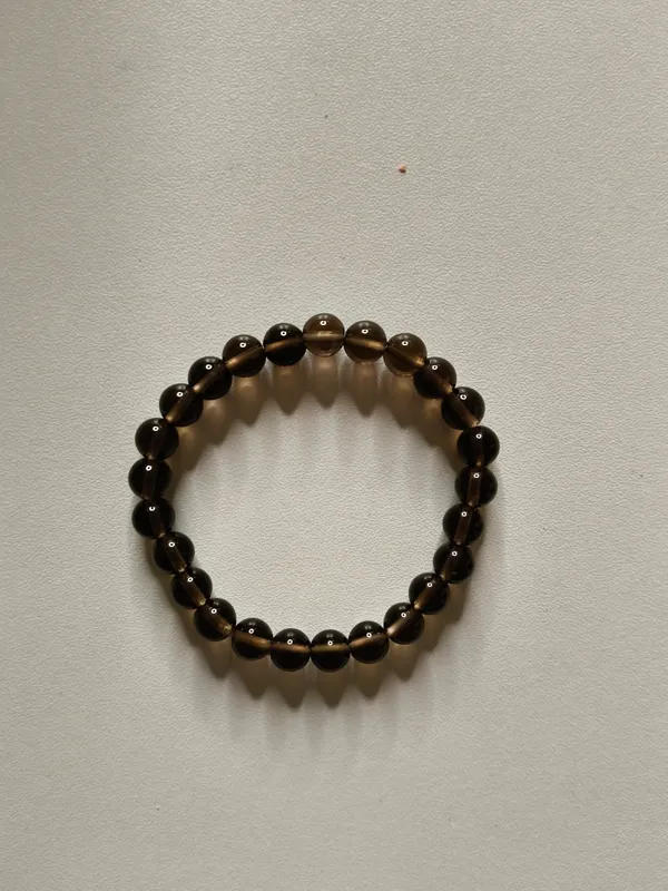 Brown_Smoky_Quartz_Crystal_Beaded_Bracelet_For_Unisex