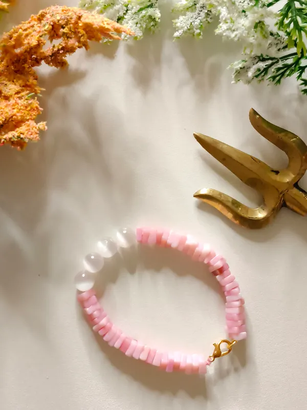 Pink,_White_Crystal_Bracelet_For_Unisex