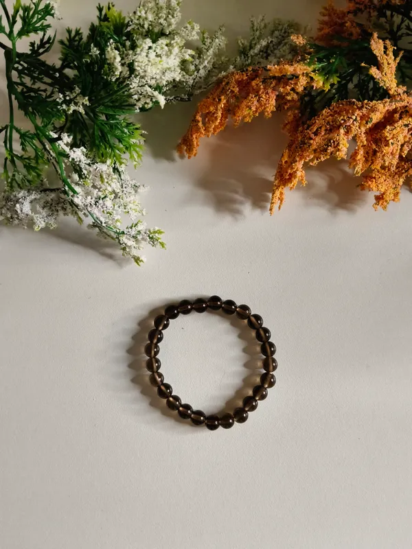 Brown_Smoky_Quartz_Crystal_Beaded_Bracelet_For_Unisex