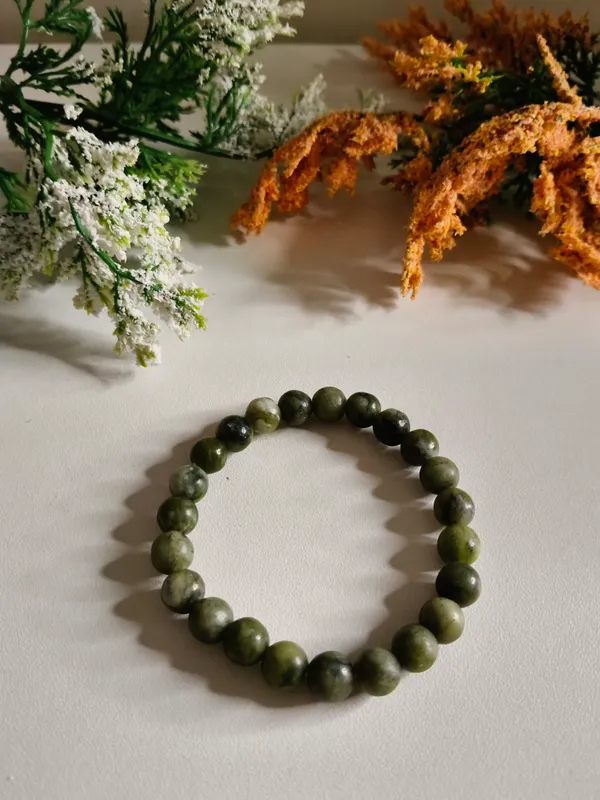 Green_Unakite_Crystal_Beaded_Bracelet_For_Unisex