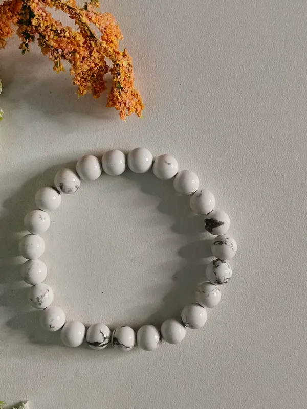 White_Howlite_Crystal_Marbled_Beaded_Bracelet_For_Unisex