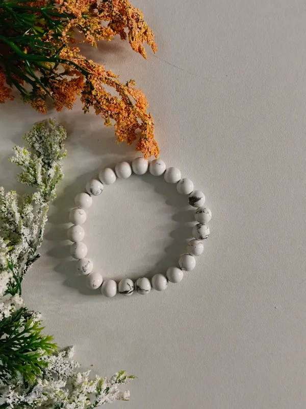 White_Howlite_Crystal_Marbled_Beaded_Bracelet_For_Unisex