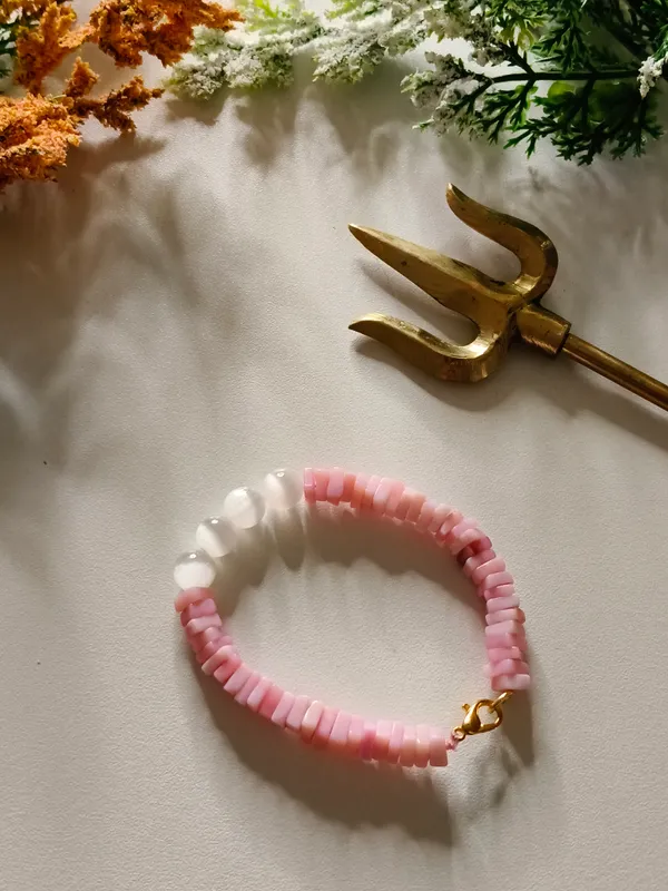 Pink,_White_Crystal_Bracelet_For_Unisex