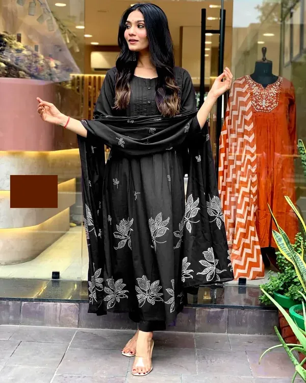 Jaipur_Libas_Black_Printed_Cotton_Suit_Set_With_Dupatta