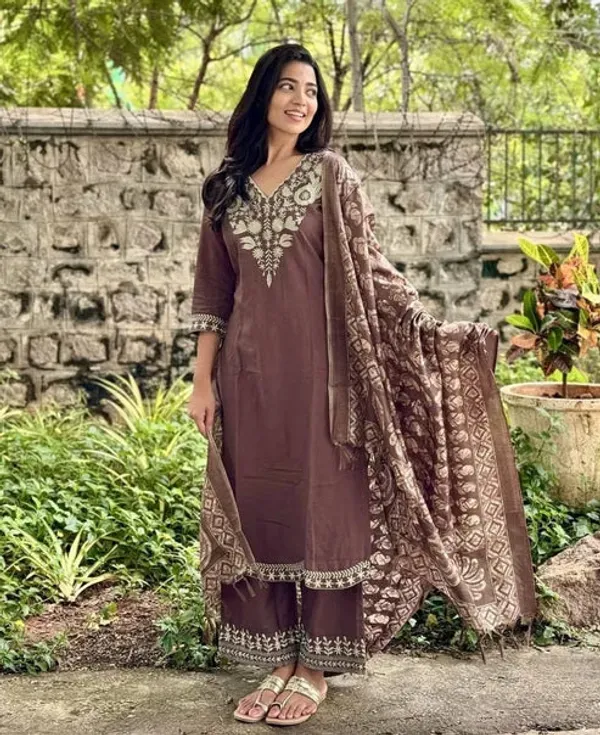 Poorvi_S_Brown_Cotton_Kurta_Set
