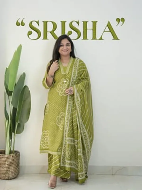 Jaipur_Libas_Srisha_Green_Bandhani_Print_Cotton_Suit_Set_With_Leheriya_Dupa_More